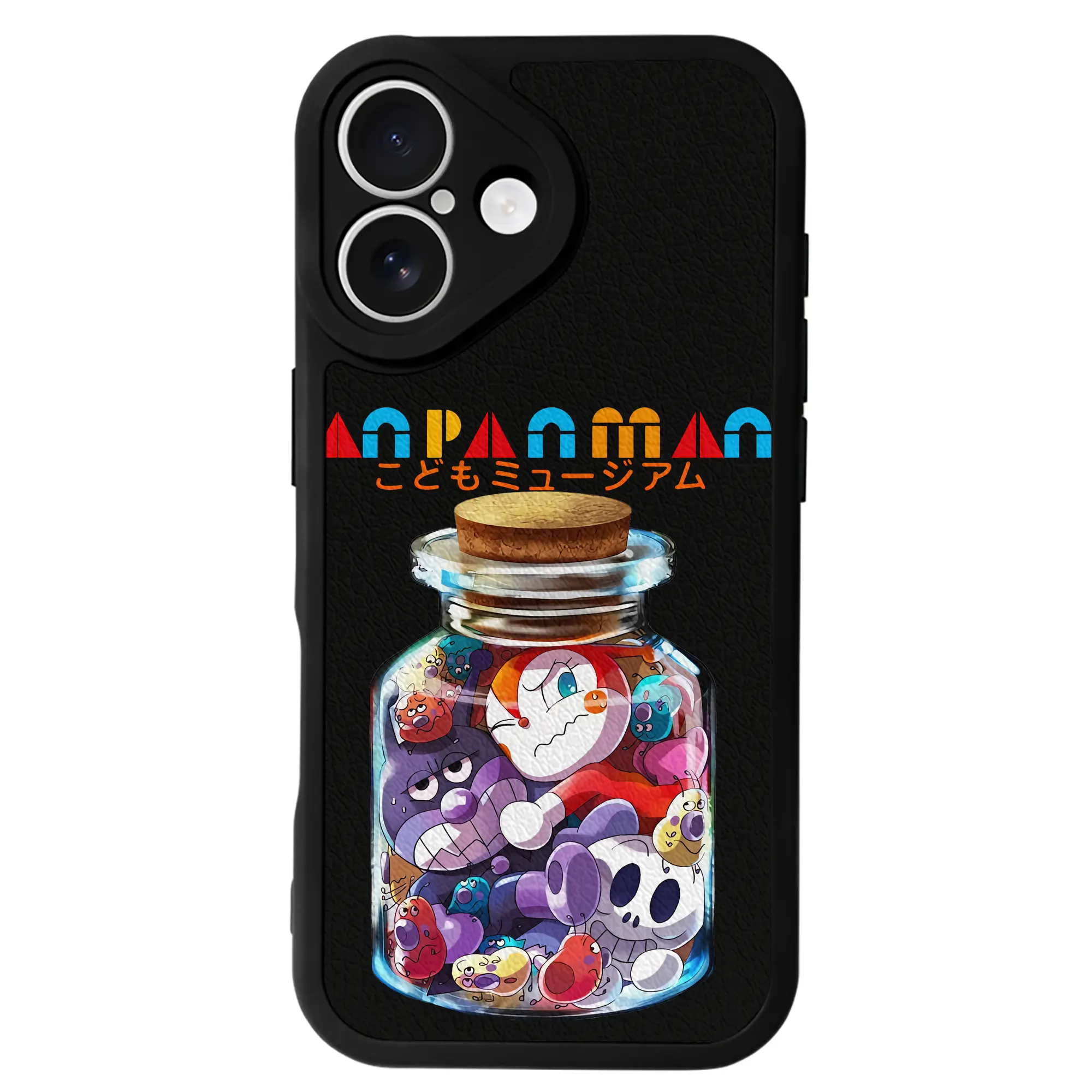 アンパンマン グッズ,ばいきんまん - IPhone 16シリーズ対応 ・ シリコンスマホケース ・ レザー調 ・ 高精度フィット ・ 耐衝撃 ・ ワイヤレス充電対応 ・ 精密カット